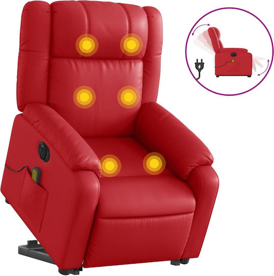 Relaxsessel Friseurwaschbecken mit Fußhocker aus Kunstleder Red 77x95x99cm