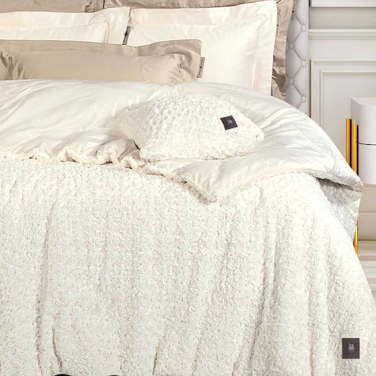 Das Home Μαξιλάρι Καναπέ από Γούνα White 40x40εκ.