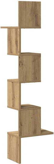 Eckiges Wandregal Eiche 32x32x127.5cm
