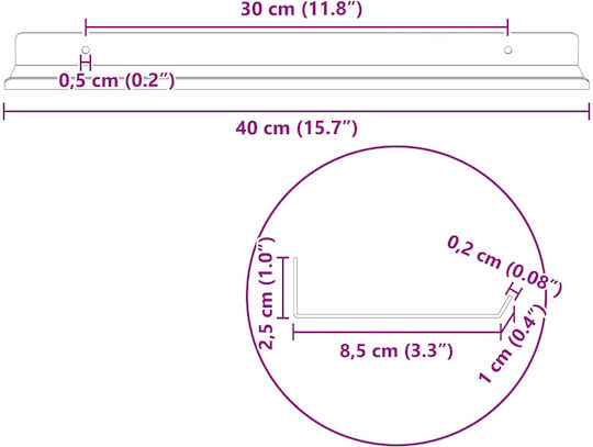 Wandregale Rosa 4Stücke 40x9x2.5cm