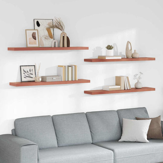 Wall Shelves 4 Pieces 120x23.5x4cm Red