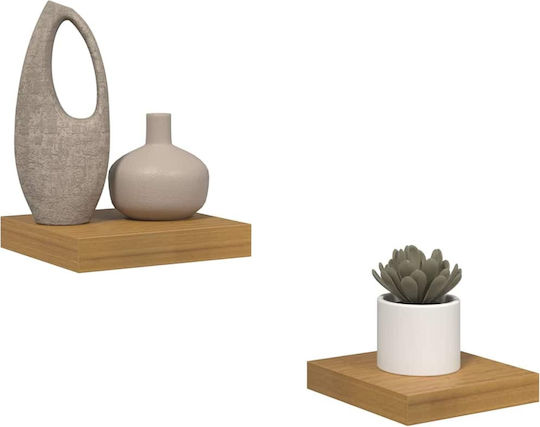Beige Wall Shelves (2 Pieces) 23x23.5x4 cm