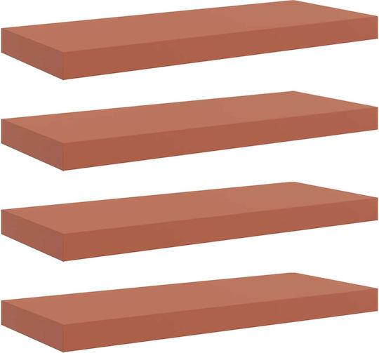 Red Wall Shelves 4 Pieces 50x23x4cm