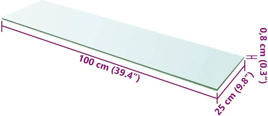 Прозрачни Стенни Рафтчета (2 Броя) 100x25x0.8см