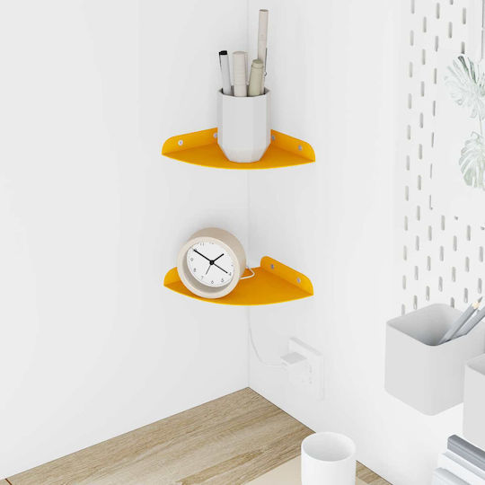 Floating Shelves Chamomile Yellow 2 Pieces 15x15x2 cm
