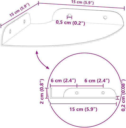 Ράφια Floating Ελιά Πράσινη (4τμχ) 15x15x2εκ.