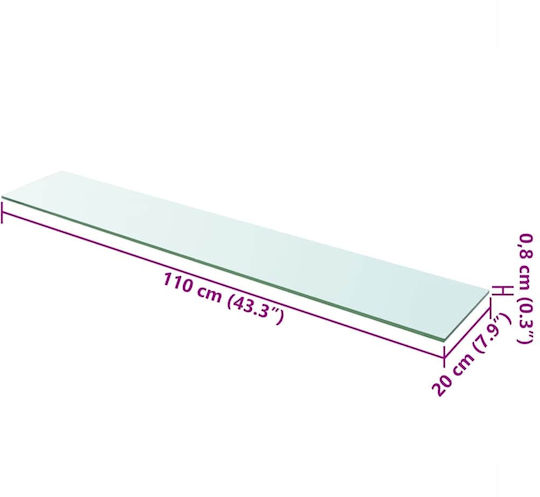 Ράφι Διάφανο 110x20x0.8εκ.
