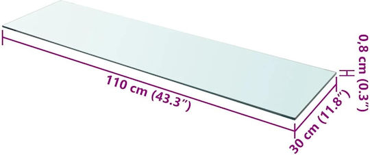 Ράφια Διάφανο (2τμχ) 110x30x0.8εκ.