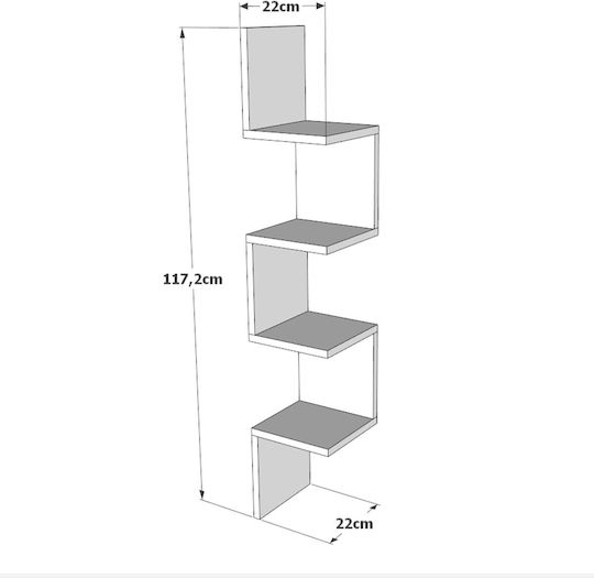 Ράφι Pine 22x22x117.2εκ.