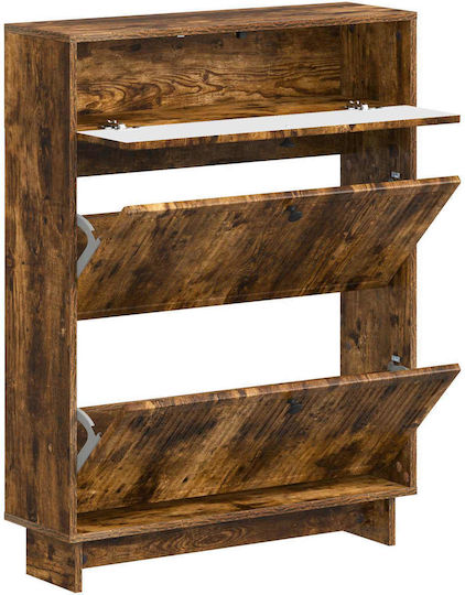 Ede Метален шкаф за обувки Черен с Накланящи се Рафтове Д78xШ24xВ103cm