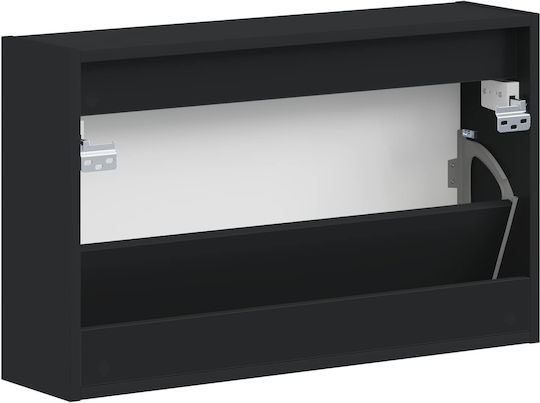 Alkmaar Метален шкаф за обувки Черен с накланящи се рафтове Д71xШ17xВ43cm