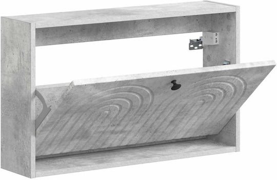 Alkmaar Метален Шкаф за Обувки Сив с Накланящи се Рафтове Д71xШ17xВ43cm