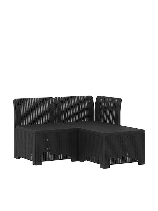 Three-Seater Outdoor Rattan Sofa with Cushions