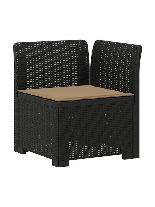 Three-Seater Outdoor Rattan Sofa with Cushions