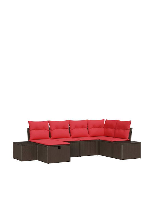 Ecksofa Outdoor-Rattan mit Kissen