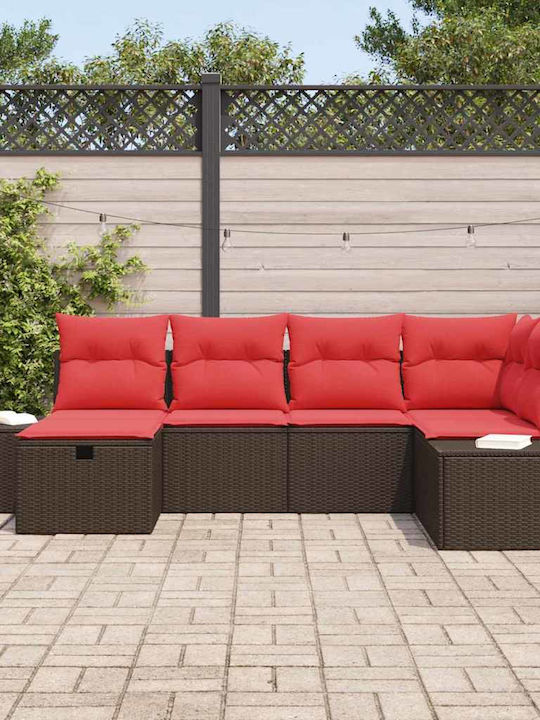 Ecksofa Outdoor-Rattan mit Kissen