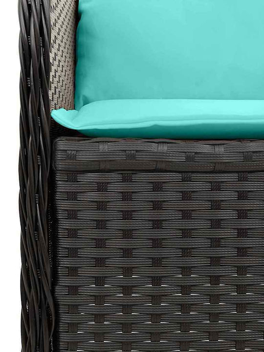Viersitziges Outdoor-Sofa Rattan mit Kissen 110x67x95cm