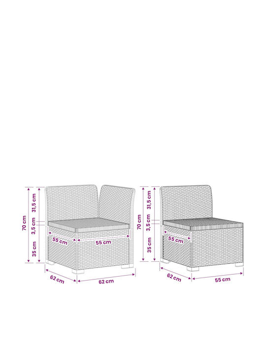 Outdoor Corner Sofa Made of Polypropylene