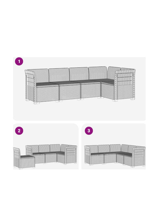 Outdoor Corner Sofa Made of Polypropylene