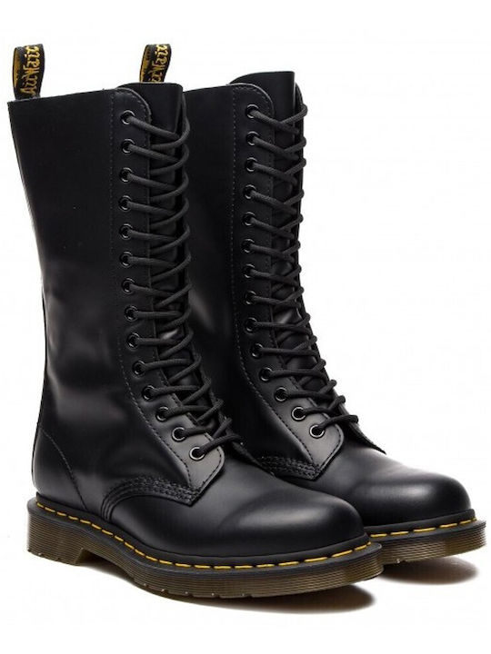1914 Smooth Leder Damenstiefel Schwarz