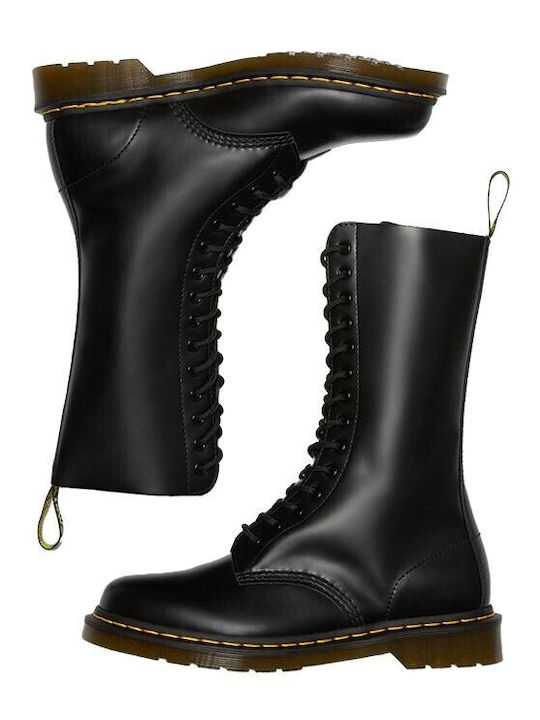 1914 Smooth Leder Damenstiefel Schwarz