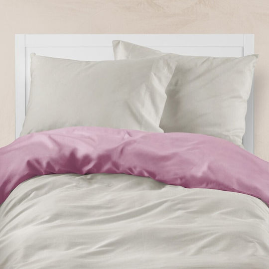 Borea Duvet Cover Cotton Queen 220x240 Solid Line Khaki-Mustard