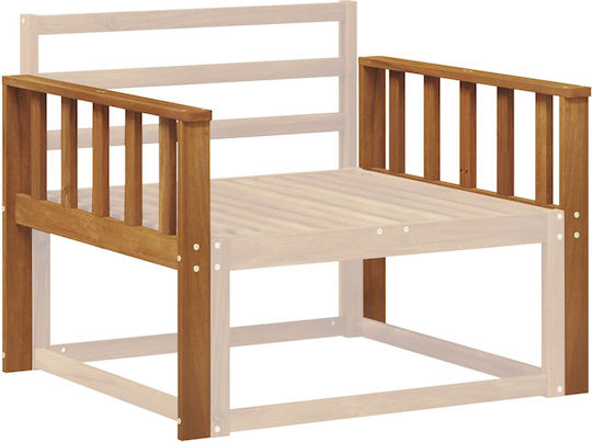 Dining Armchairs Wooden Natural 2 Pieces 80x61cm