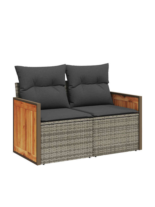 Two-Seater Outdoor Rattan Sofa With Cushions