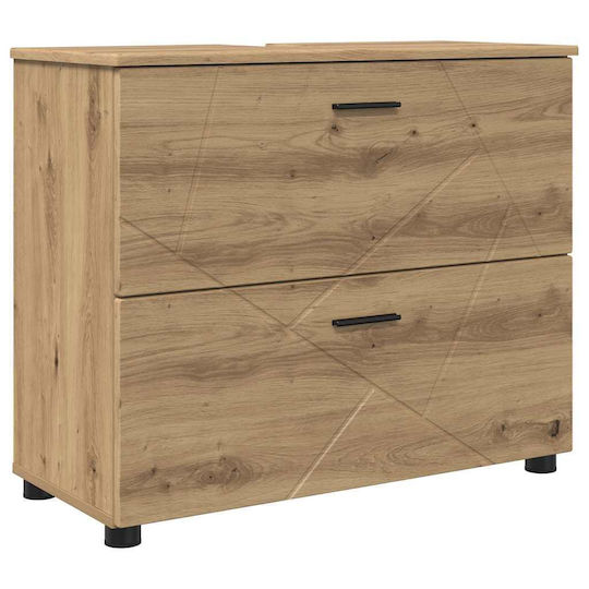 vidaXL Blat cu Lavoar, Oglindă & Coloană L30xW35xH192cm Coffee
