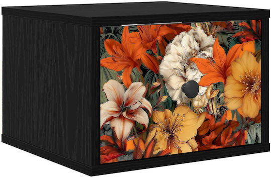 Nachttisch Holz Schwarz 36x33x25cm