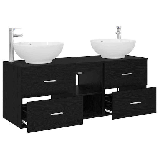 vidaXL Πάγκος χωρίς Νιπτήρα Μ49.5xΒ44.5xΥ65cm Μαύρο