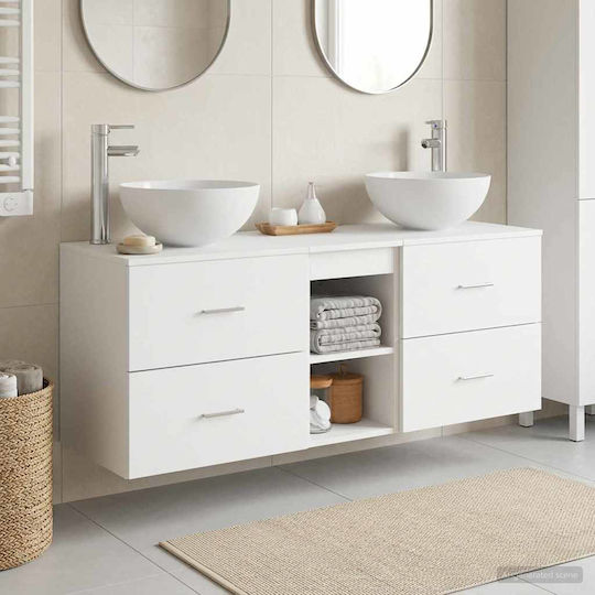 vidaXL Πάγκος χωρίς Νιπτήρα Μ49.5xΒ35xΥ63cm Λευκό