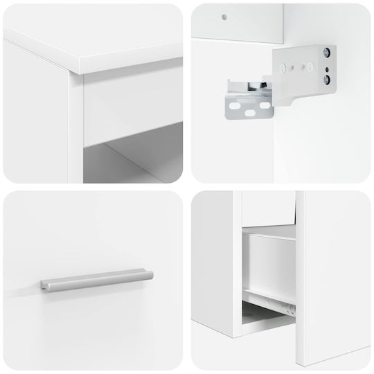 vidaXL Πάγκος χωρίς Νιπτήρα Μ49.5xΒ35xΥ63cm Λευκό