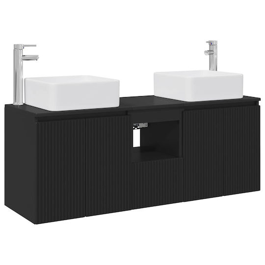 vidaXL Bathroom Vanity Unit Without Sink W53xD35xH63cm Black