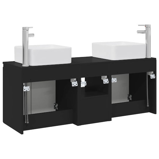 vidaXL Bathroom Vanity Unit Without Sink W53xD35xH63cm Black