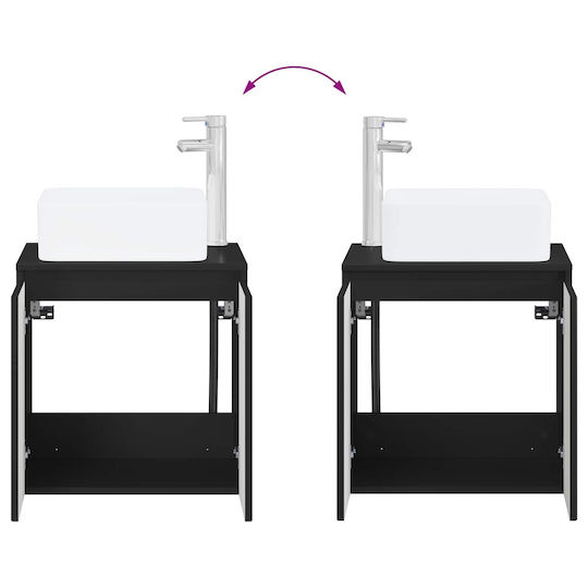 vidaXL Bathroom Vanity Unit Without Sink W53xD35xH63cm Black