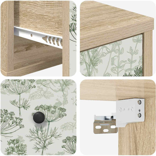 Nachttisch Holz Beige 36x33x25cm