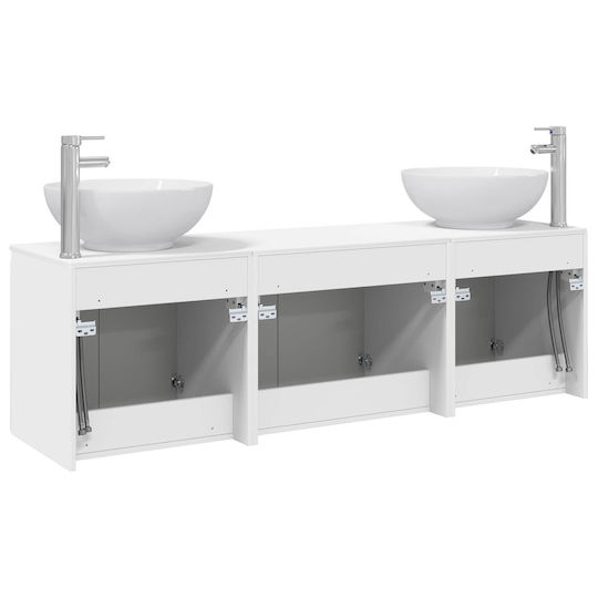 vidaXL Badezimmer Waschtisch-Einheit ohne Waschbecken M49.5xB44.5xH65cm Weiß