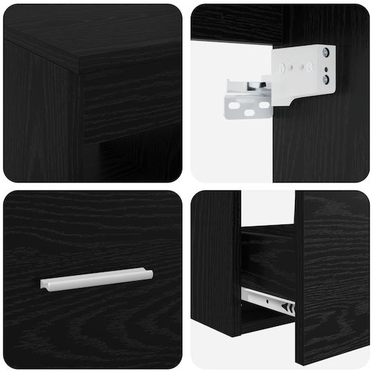 vidaXL Πάγκος χωρίς Νιπτήρα Μ49.5xΒ41xΥ63cm Μαύρη Δρυς