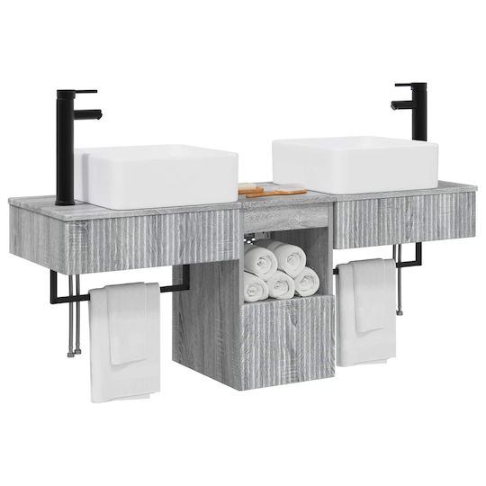 vidaXL Bathroom Vanity Unit Without Sink W53xD35xH39cm Grey Sonoma