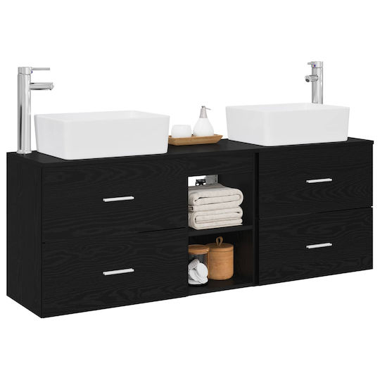 vidaXL Πάγκος χωρίς Νιπτήρα Μ53xΒ34.5xΥ63cm Μαύρο