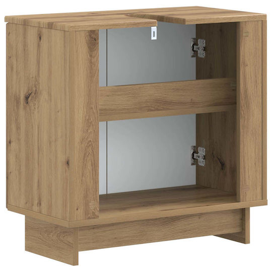 vidaXL Badezimmer Waschtisch-Einheit M59.5xB31.5xH59cm Eiche
