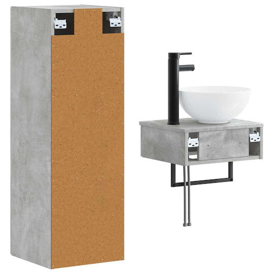 vidaXL Пейка без Мивка М33xД34.5xВ100cm Сив Бетон