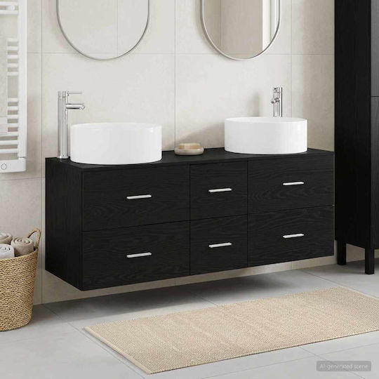 vidaXL Badezimmer Waschtisch-Einheiten Ohne Waschbecken M49.5xB44.5xH65.5cm Schwarz