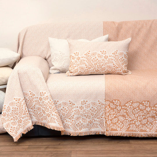 Anna Riska 1577 Sesselüberwurf Jacquard 180x180cm Terrakotta