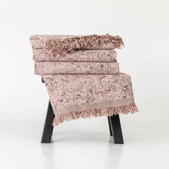 Borea Borea Sesselüberwurf Chenille 180x180cm Rosa