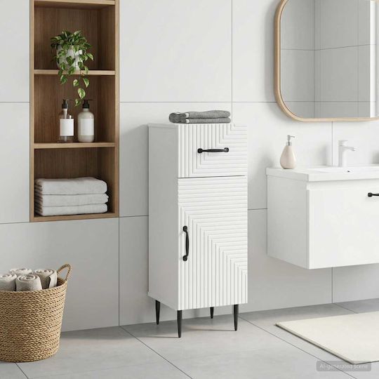 vidaXL Badezimmerschrank 30x31x80cm Weiß