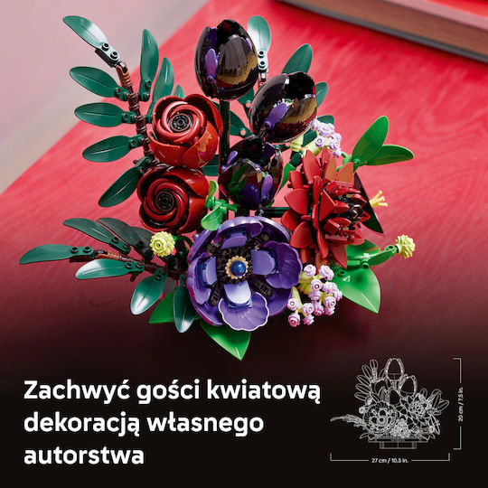 LEGO Botanical Collection Aranjament cu flori închise la culoare pentru 18+ Ani 562 buc