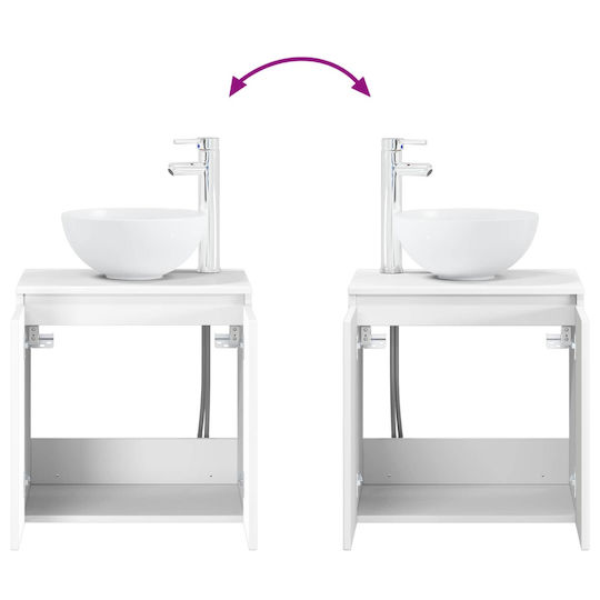 vidaXL Πάγκος χωρίς Νιπτήρα Μ49.5xΒ35xΥ63cm Λευκό