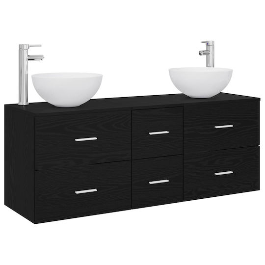 vidaXL Πάγκος χωρίς Νιπτήρα Μ49.5xΒ35xΥ63cm Μαύρη Δρυς